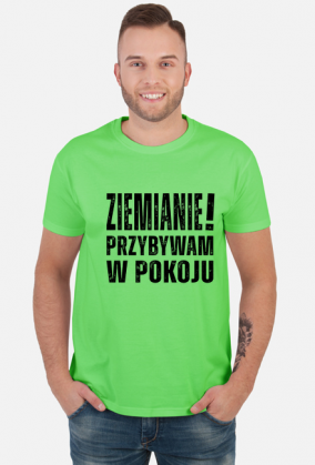 Ziemianie przybywam w pokoju - ufo kosmici koszulka t-shirt męski