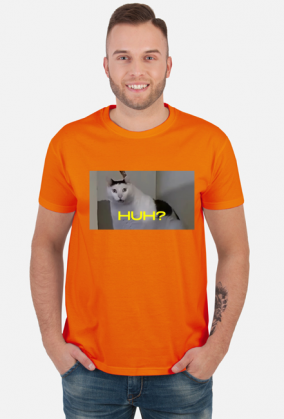 Huh cat meme t-shirt yellow