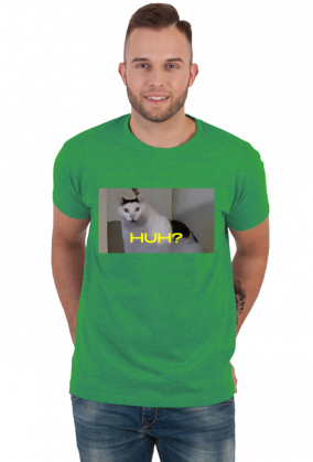 Huh cat meme t-shirt yellow