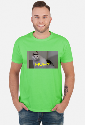 Huh cat meme t-shirt yellow