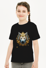 Biały wilk - t-shirt dziewczęcy
