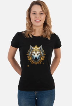 Biały wilk - t-shirt damski
