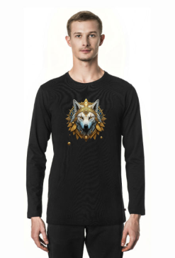Biały wilk - t-shirt długi m