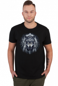 Wilk indianin - t-shirt męski