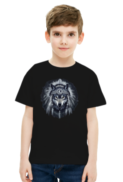 Wilk indianin - t-shirt chłopięcy