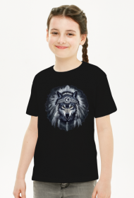 Wilk indianin - t-shirt dziewczęcy