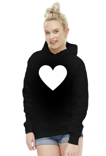 Bluza z Kapturem z Białym Sercem (różne kolory)
