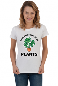 Easily distracted by PLANTS - monstera edition - koszulka damska