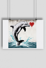 Plakat poziomy Love Dolphin