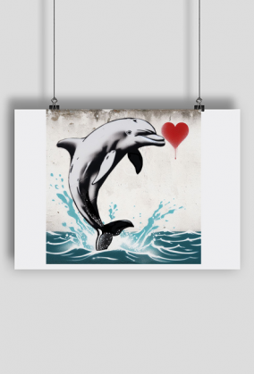 Plakat poziomy Love Dolphin