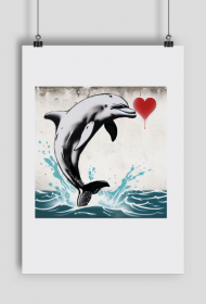 Plakat pionowy Love Dolphin