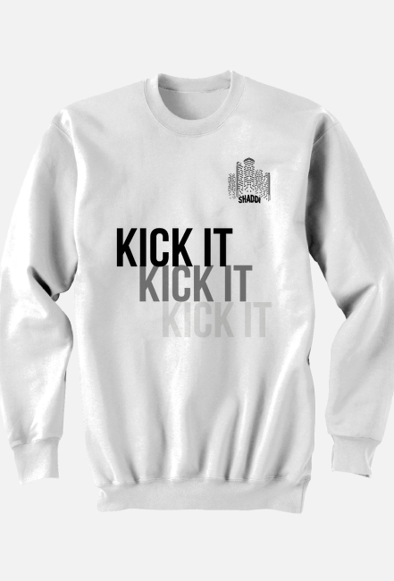 Bluza bez kaptura z napisami "KICK IT"