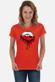 Koszulka T-shirt Polska Flaga Na Ustach Damska