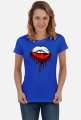 Koszulka T-shirt Polska Flaga Na Ustach Damska