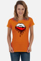 Koszulka T-shirt Polska Flaga Na Ustach Damska