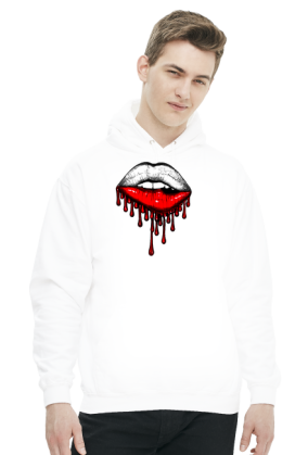 Bluza z Kapturem Polska Flaga Na Ustach Męska
