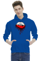 Bluza z Kapturem Polska Flaga Na Ustach Męska