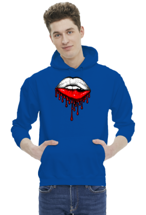 Bluza z Kapturem Polska Flaga Na Ustach Męska