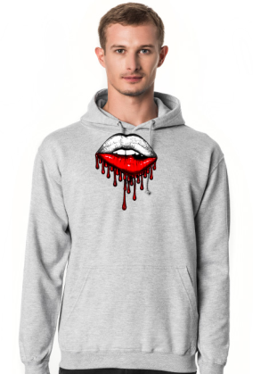 Bluza z Kapturem Polska Flaga Na Ustach Męska