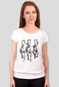 Koszulka z grafiką galopujących koni