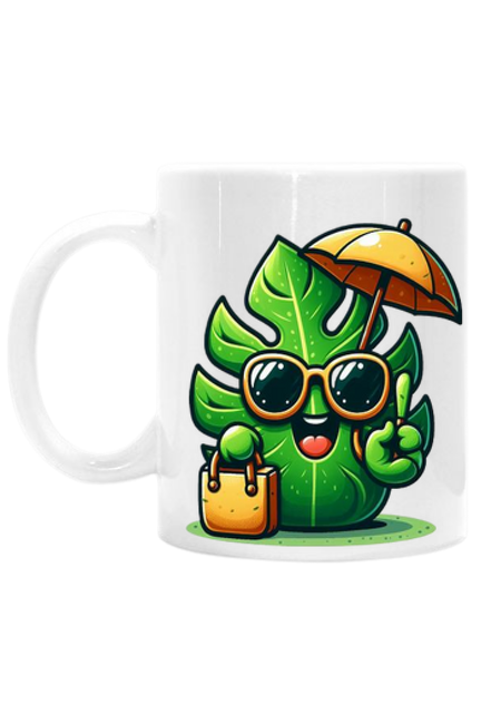 Biały kubek ‘Tropikalny Uśmiech’