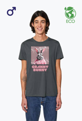 KOSZULKA Z KRÓLIKIEM GRANNY BUNNY MĘSKA eco