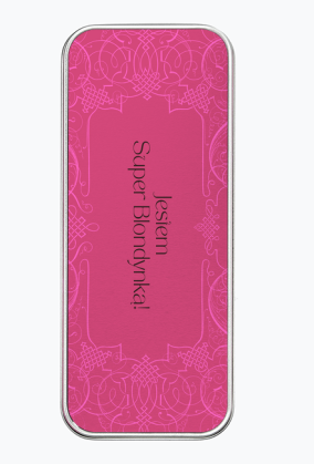 Metalowy piórnik pudełko Jestem Super Blondynką!