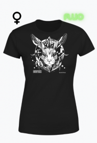 Damski t-shirt FLUO * Zwinny jak ZAJĄC? - Idealny prezent! Bo życie jest jak pole minowe, a Ty wciąż radośnie machasz ogonem. Polski dizajn.