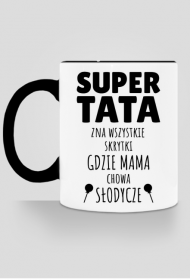 Super Tata zna... - kubek z kolorem