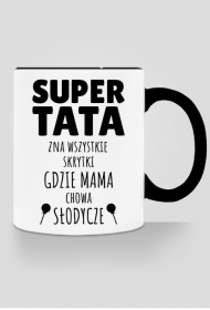 Super Tata zna... - kubek z kolorem