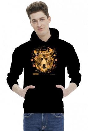 Męska bluza z kapturem * Twój wewnętrzny NIEDŹWIEDŹ - idealny prezent: miś, który umie pokazać pazury. Polski design.