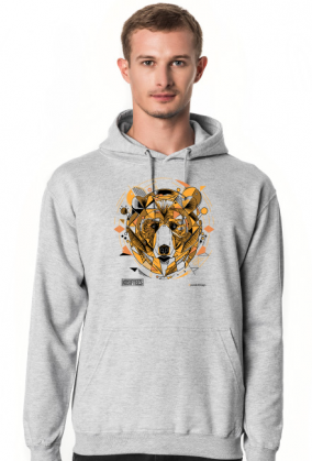 Męska bluza z kapturem * Twój wewnętrzny NIEDŹWIEDŹ - idealny prezent: miś, który umie pokazać pazury. Polski design.