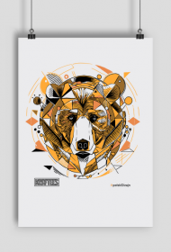 Plakat A1 * Twój wewnętrzny NIEDŹWIEDŹ - idealny prezent: miś, który umie pokazać pazury. Polski design.