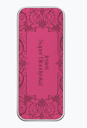 Metalowy piórnik pudełko Jesteś Super Blondynką!