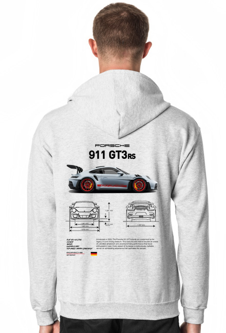 BLUZA MĘSKA Z KAPTUREM - PORSCHE 911 GT3 RS 992 DANE TECHNICZNE