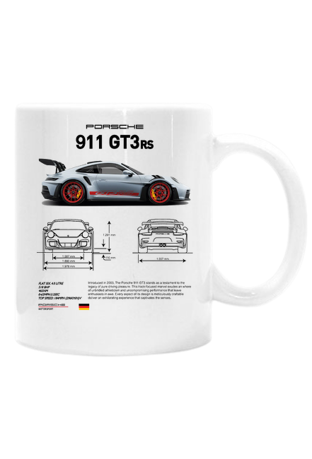 KUBEK BIAŁY - PORSCHE 911 GT3 RS 992 DANE TECHNICZNE
