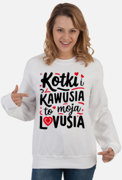 Kotki i Kawusia to moja Lovusia - damska bluza klasyczna