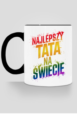 Najlepszy Tata Na Świecie - biały kubek z kolorem dla Taty