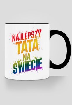 Najlepszy Tata Na Świecie - biały kubek z kolorem dla Taty