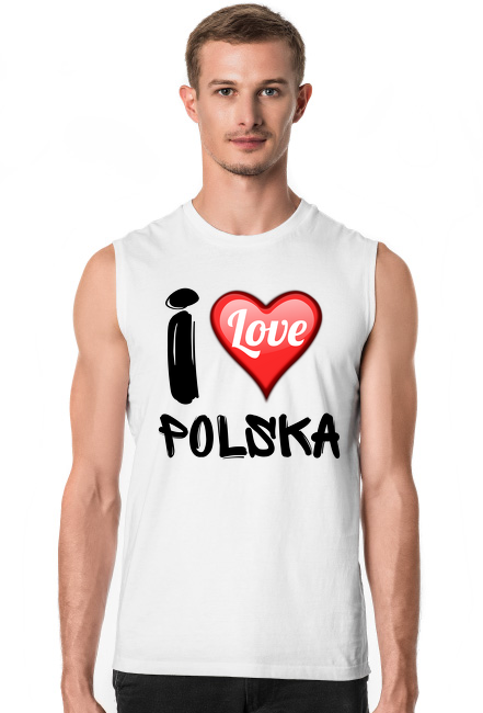 I Love Polska - Koszulka męska bez rękawów