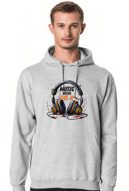 Bluza męska z kapturem Music Never Die