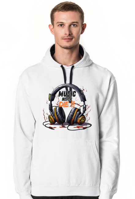 Bluza męska z kapturem Music Never Die