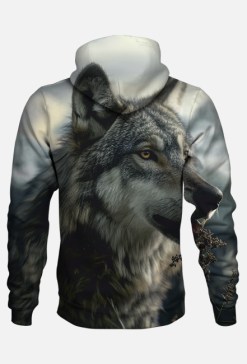 Bluza z Kapturem FullPrint - Wilk (02)