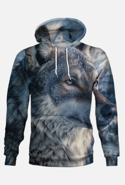 Bluza z Kapturem FullPrint - Wilk (04)