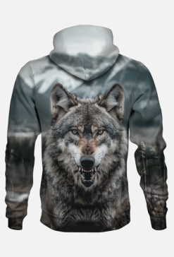 Bluza z Kapturem FullPrint - Wilk (06)