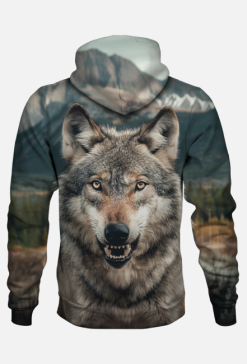 Bluza z Kapturem FullPrint - Wilk (08)