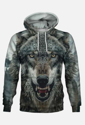 Bluza z Kapturem FullPrint - Wilk (10)