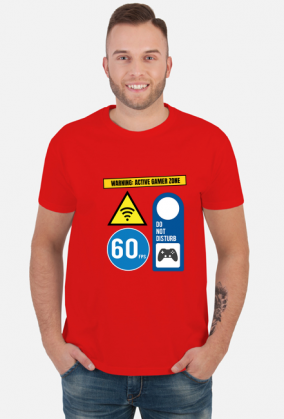 WARNING: ACTIVE GAMER ZONE T-SHIRT