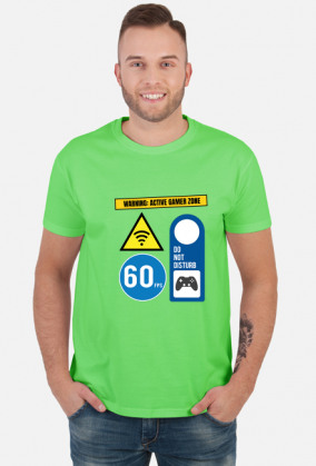 WARNING: ACTIVE GAMER ZONE T-SHIRT