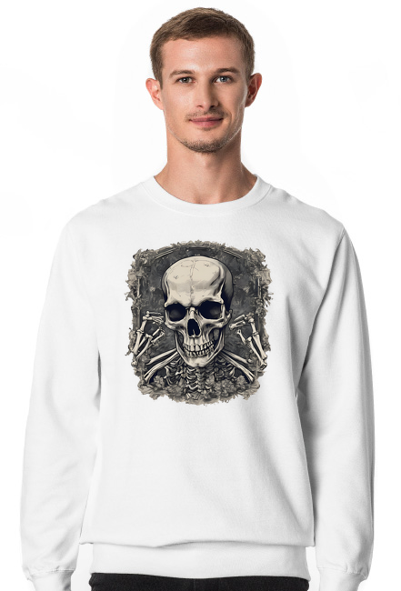 Death Skull AI4 Bluza White